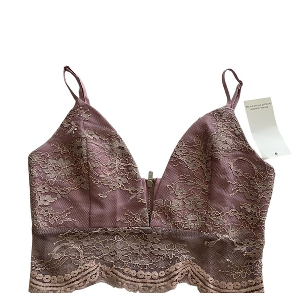 Tobi Other - Tobi Lace Bralette in Dusty Pink